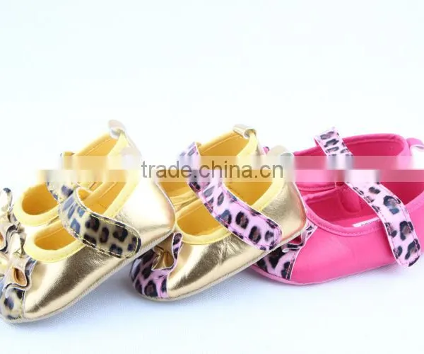 2014 Fashion New Arrival Baby Girls Leopard Leather Shoe Brand New Baby Girls Leather Shoes photo-2