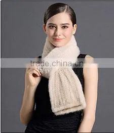 New Design Lady Knit Rabbit Fur Scarf Wholesale photo-3