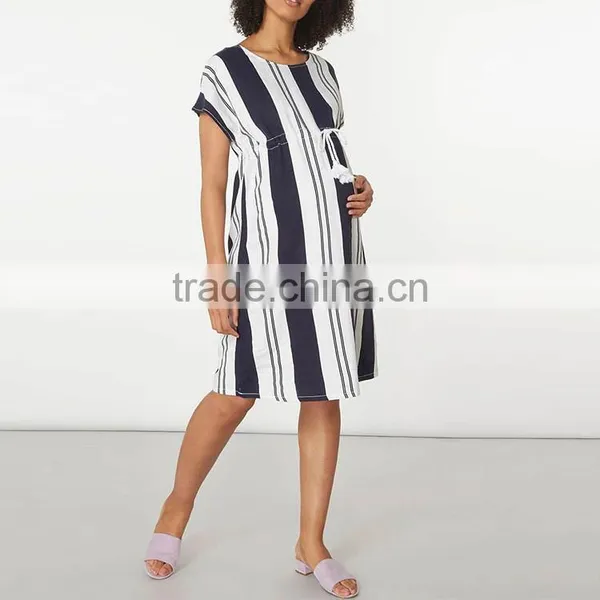 Comfortable Maternity Fashion Dress Clothes Cheap With Drawstring Waist photo-3