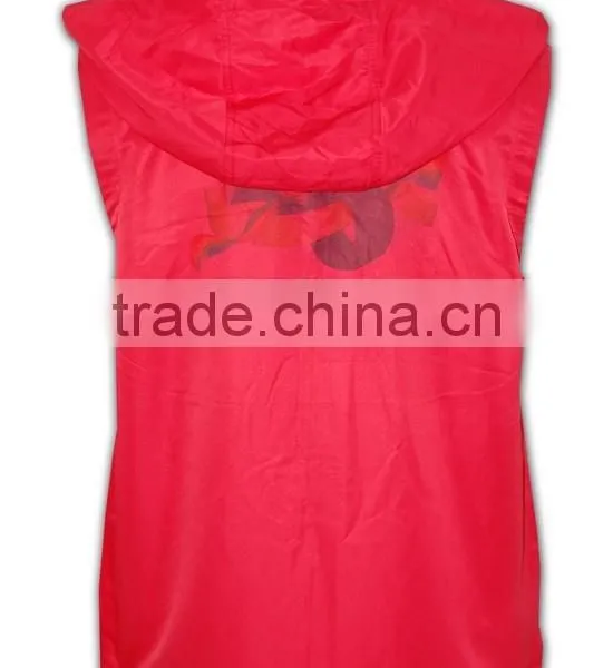 China Manufactory High Quality Custom Made Sublimation Plain Nylon Hooded Vest photo-4
