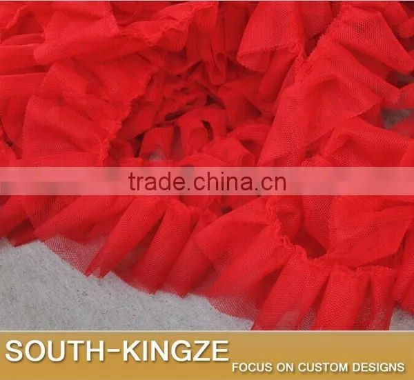Double Layer Mesh Ruffled Ribbon Trim for Skirt Decoration 5 cm Wide 10 Colors for Choice photo-4