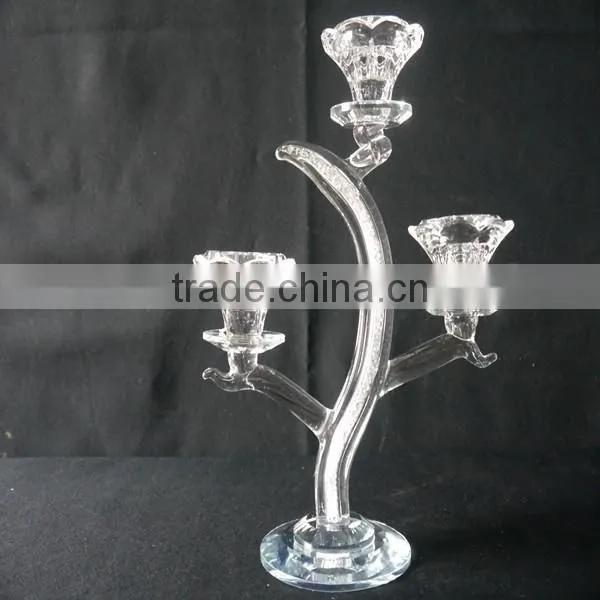 New Type Crystal Candle Holder Centerpieces Inside Have Small Diamond on Pillar photo-5