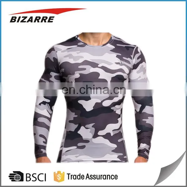 Custom Camo Designed Long Sleeve t Shirt for Men's Gym Wear Bodybuilding Crossfit t Shirt photo-2