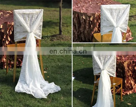 New Arrival Style White Chiffon Wedding Chair Cover Sashes photo-6