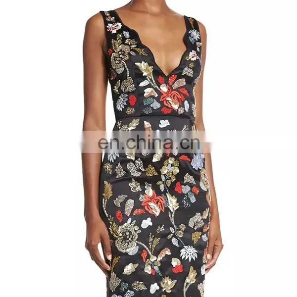 2016 Apparel Silk Embroidery Tapered Straps Prom Tube Dress Long photo-5