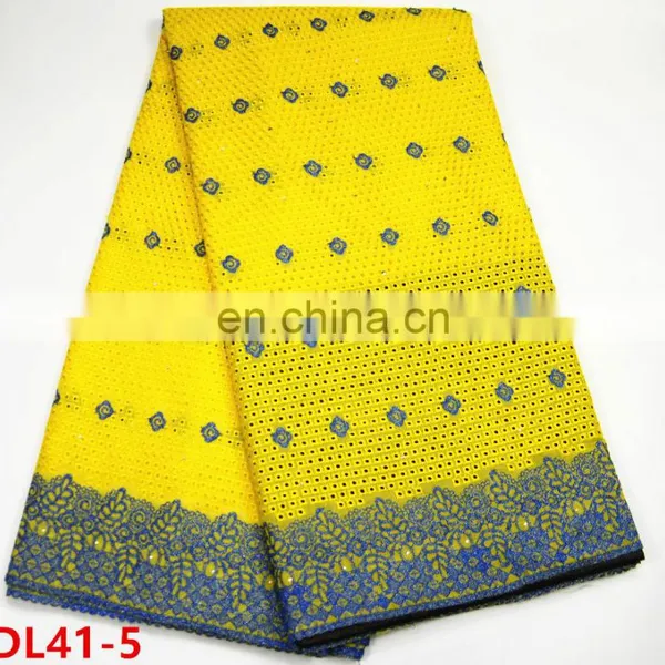 100% Cotton Fabric Purple Nigerian Dry Lace With Stones For Women photo-5