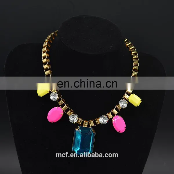 Wholesale Crystal Diamond Rhinestone Fashion Pendant Necklace MCB-0034 photo-5