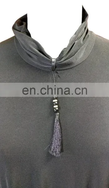 Saudi Arabia Plain Burqa 2017 / Latest Designer Black Strip Islamic Abaya / Plain Lycra Stretchable Burqa (dubai Abaya 2017) photo-2