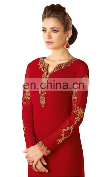 Daily Wear Georgette Salwar Kameez Semi Stitched 2017 photo-2