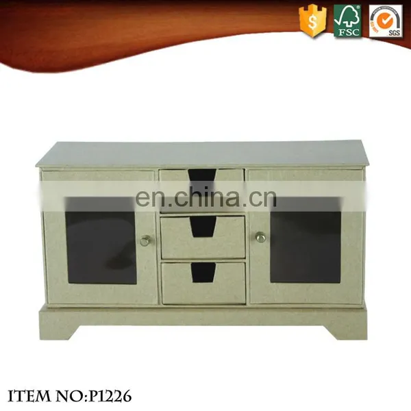 Sturdy Kraft Paper Storage Cabinet With 3 Drawers and Window Door photo-3
