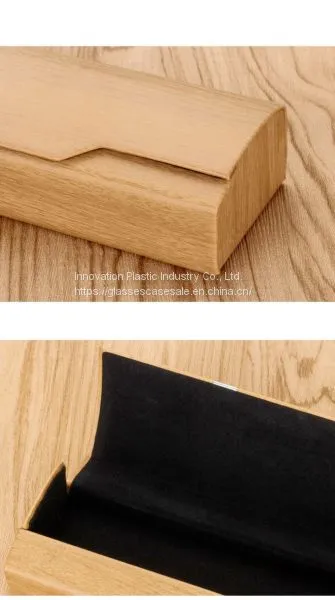 Handcrafted Unisex Glasses Case; Wood-striated Crush-resistant Eyeglasses Case photo-5