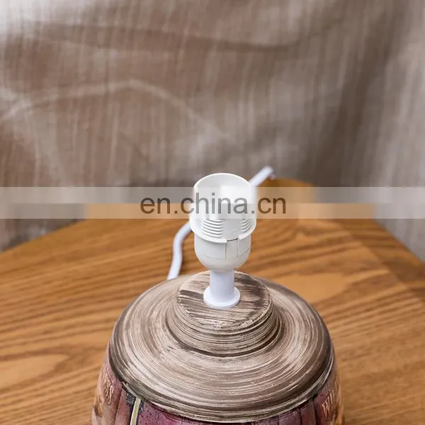 Novel America Restaurant Table Decoration Small Moose Pattern Brown Antique Table Lamp Modern With Custom Logo photo-3