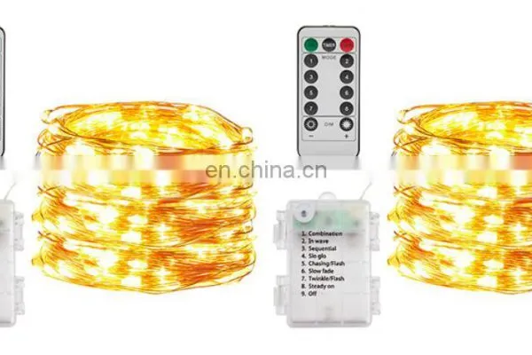 IP65 Colorful 8 Functions Remote Control Outdoor or Indoor Battery Led Copper String Light for Events Christmas Holiday Use photo-2