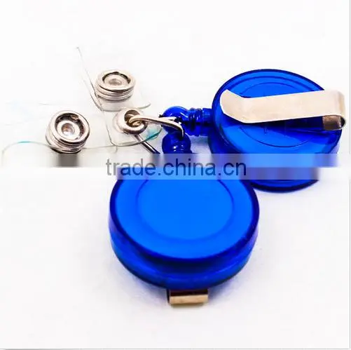Round Retractable ID Reel Chain Badge Holder Key Tag Clip 32mm Lot photo-6