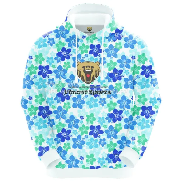 Customized Sublimation Hoodie With Many Beautiful Flowers Pattern photo-2