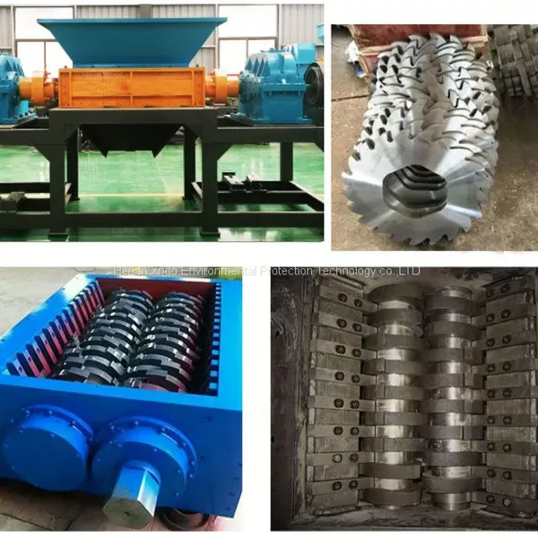Double Shaft Rubber Tyre Tire Shredding Machine Waste Scrap Crusher Plastic Iron Aluminum Metal Small Tire Shredder photo-5