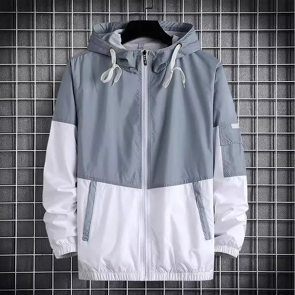 OEM Custom Logo Wind Breaker Fashion Men Outdoor Sports Plus Size Windbreaker Jacket For Men photo-4