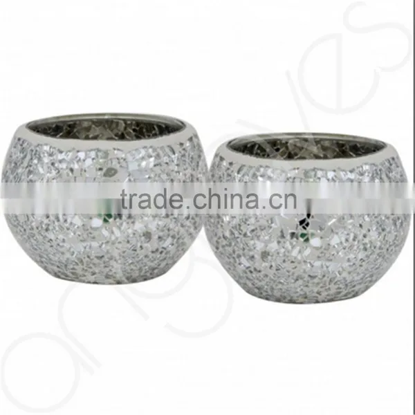 Handmade European Style Mosaic Candle Holders Glass Candlestick & Romatic Candle Cup & Glass Vasw For Wedding Decoration photo-4