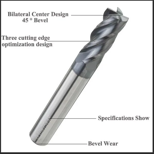38 Spiral 4 Flutes Flat Tungsten Carbide Endmills for Steel photo-2