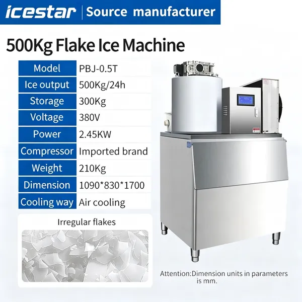 Multi-purpose 500kg Flake Ice Maker for Buffet, Hotel and Retail Fresh Counter photo-2