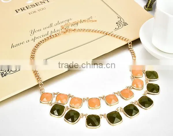 Jewelry Factory Wholesale Women Choker Resin Necklace Type Layered Necklace photo-2