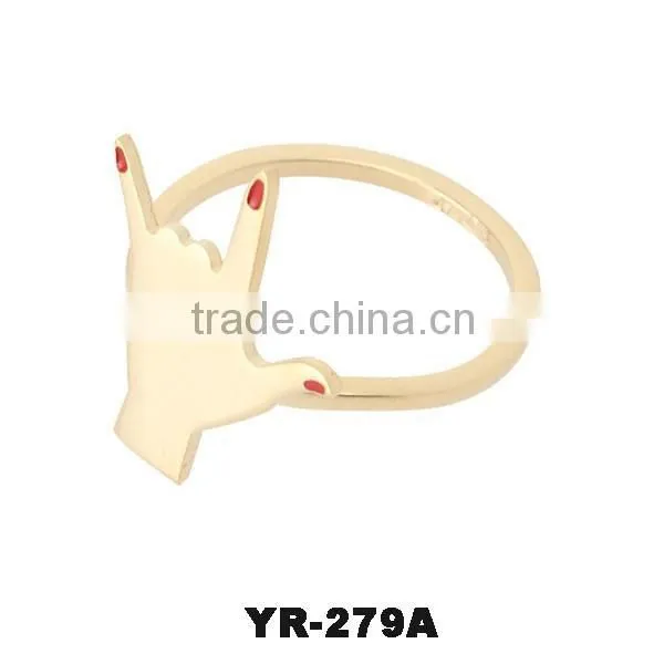 New Product Gold Plated Jewelry Palm Shaped Fashion Ring photo-2