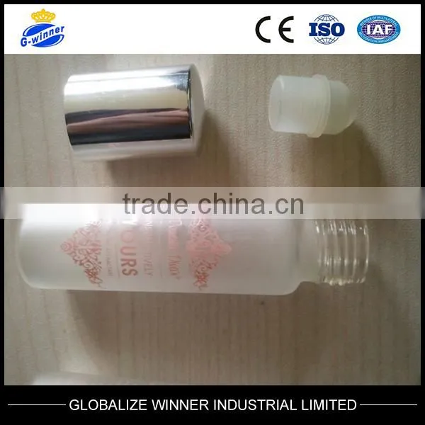 Tubular Clear Frost Roll on Glass Bottle With Aluminum Cap,perfume Glass Bottle