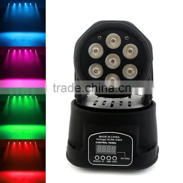 Дешёвая 75W 5 LED DMX512 вращающаяся сценическая светильница RGBW движущаяся головка фонари для сцены photo-5