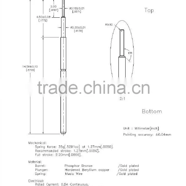 SP1-048145-G01 Pcb Test Probe Pin Finger Test Probe Single-end Probe/single-head Probes Ict&ic Test Probes
