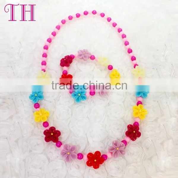 Kids Bead Jewelry Set Girls Favourite Colorful Environmental Custom Design Elastic Bracelet Resin Silicone Bead Bracelet photo-3