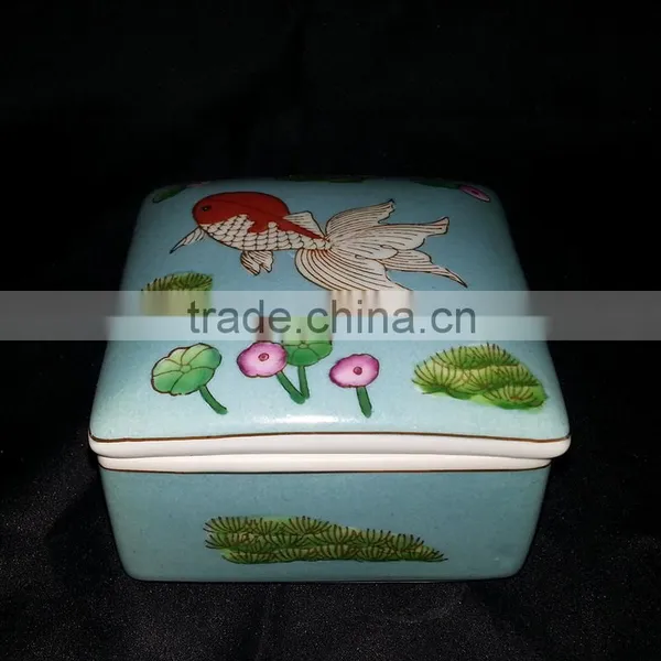 Fashion Ceramic Jewelry Box Square photo-3
