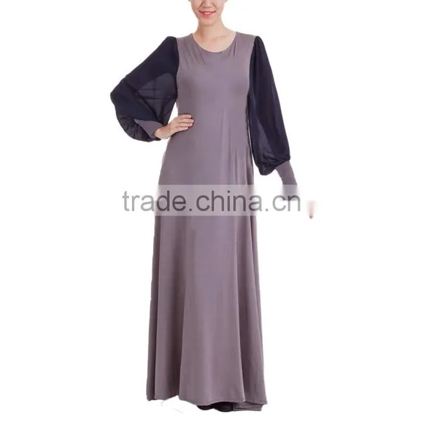 2016 Latest Fashion Summer Clothes Women Patchwork Chiffon Mixed Color Dress Arabic Evening Dresses photo-2