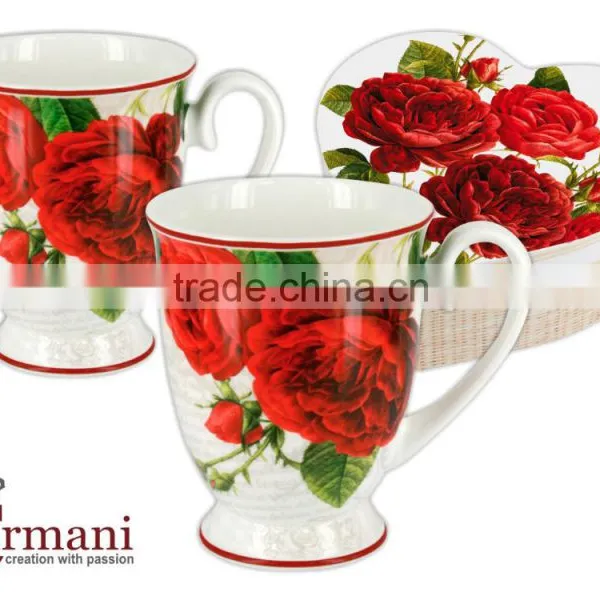 CARMANI the Gift Set of Two Mugs THE HEART Design