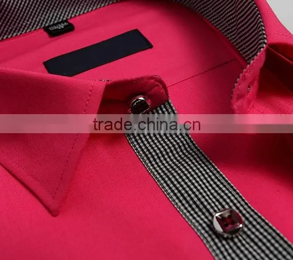 Plain Green Shirt Vintage Style Shirt 2015 Fashion Men Slim Shirt photo-3