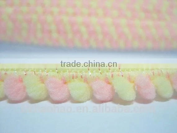 5 Yards Sparkly Two-tone Yellow-Peach Pink Mini Pom Pom Trim (pom Size 0.5 Cm), Mini Pom Pom Trim, Pink Trim, Pom Pom, Wholesale