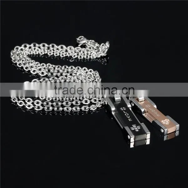 Black Plated Jewellery 316L Stainless Steel Inlaid Zircon Pendant Man photo-2
