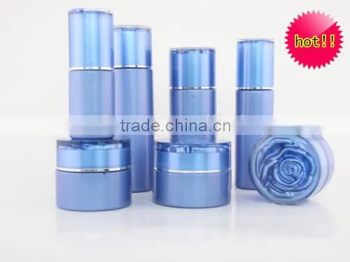 Skin Care Packagings Bottles Blue Glass Cosmetic Pump Bottle Jar With Screw Cap photo-6