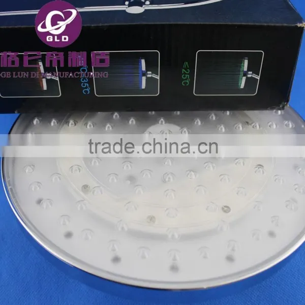 7 Color Changing RGB LED Shower Head 9 LED Shower Temperature Sensor Controlled ABS Chroming No Need Power Shower Faucets photo-2