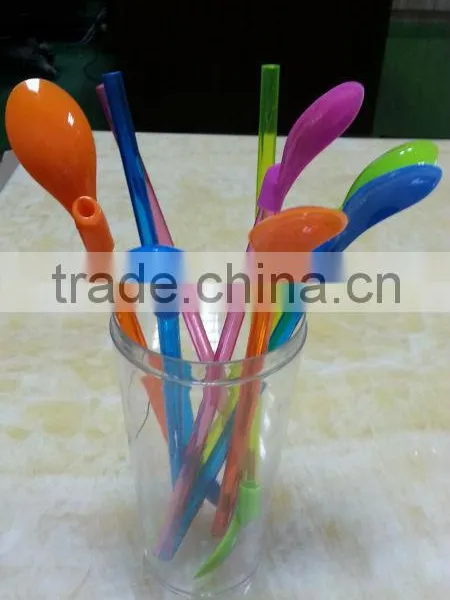 PVC Spoon Straw, BPA Free Drinking Straws With Spoon