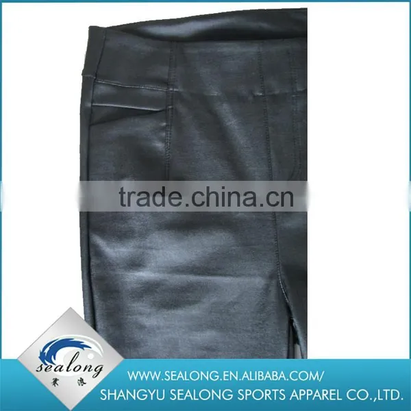 New Fancy PU Black Women Fashion Pants Designs With High Quality photo-3