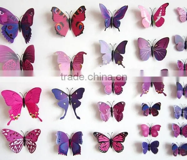 12pcs 3D PVC Butterflies DIY Butterfly Art Decal Home Decor Wall Mural Stickers photo-3