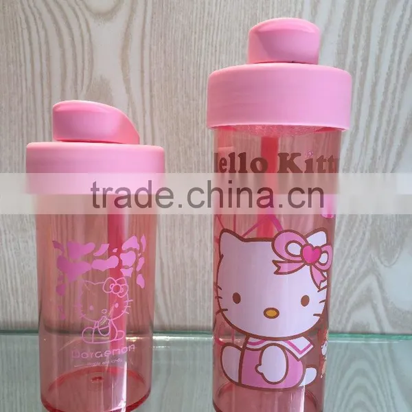 New Designed Hello Kitty Logo Printing BPA Free Joshaker Plastic Travel Water Bottles