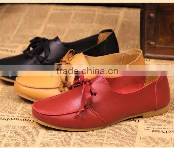 2015 High Quality Cowhide Women Flats Casual Style Genuine Leather Flat Shoes Fashion Woman Tennis Moccasins Breathable Sneakers photo-2