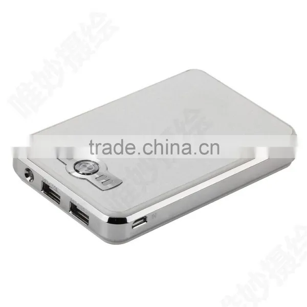 Traveling 2 USB 2.1A Output Rechargeable Leather Power Bank 10000 photo-6