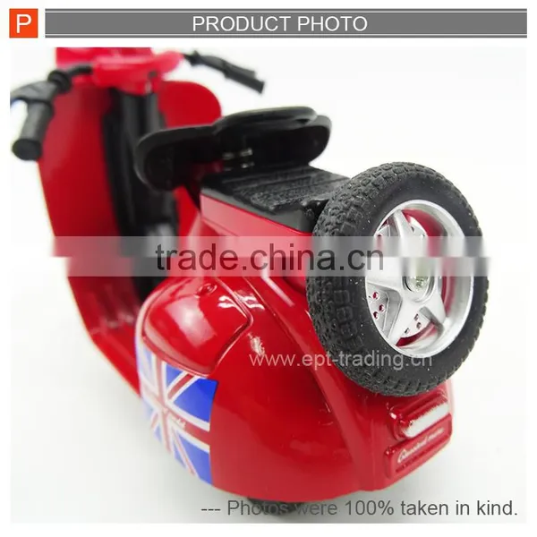 1 14 Miniature Pull Back Metal Toy Die Cast Motorcycle With Music photo-3