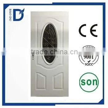Baodu Brand Plain Door Panel 6 Panel Interior Steel Doors With Frame photo-3
