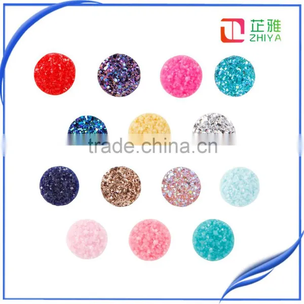 12mm Flat Back Resin Druzy Cabochons Wholesale photo-3
