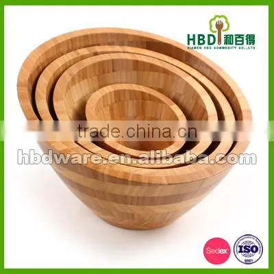 High Quality Hot Selling Bamboo Bowl Set, Bamboo Salad Bowl Set Wholesale photo-2