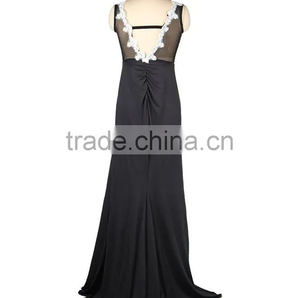 Supper Dress Embroidered Mesh Wrap Maxi Evening Dress for Girls photo-5
