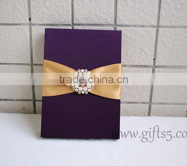 2016 Latest Luxury Wedding Gift Box Wedding Invitation Box With Ribbon Custom Made photo-2